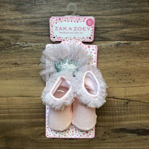 Baby Girl Sock and Princess Headband Set